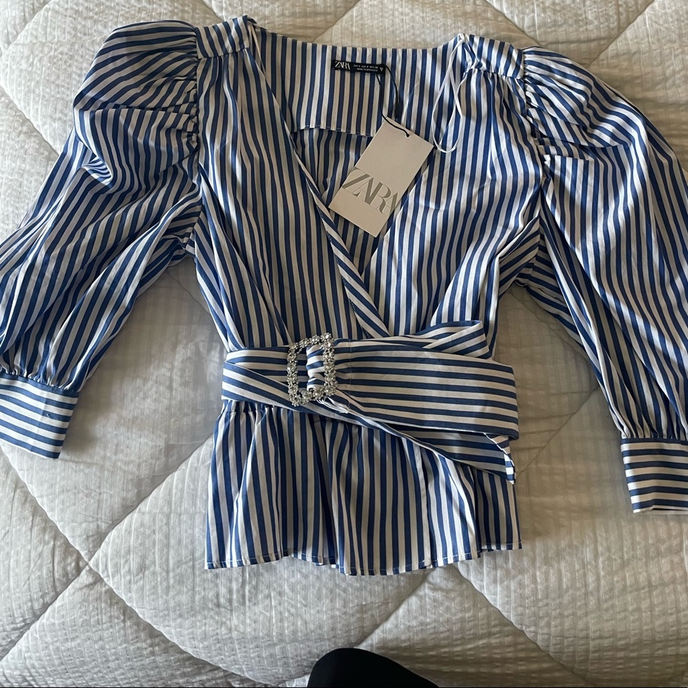 Zara striped blouse NWT